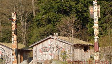 Totem poles and local clan houses